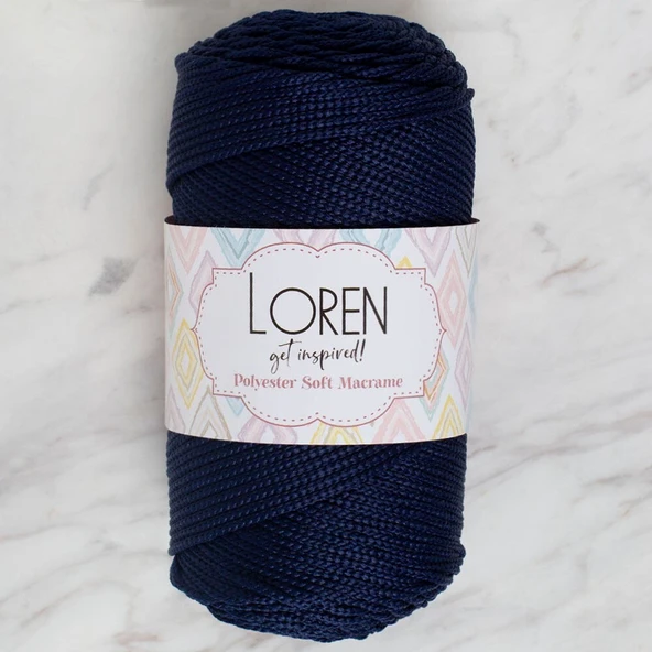 Norino Loren Polyester Soft Macrame Koyu Lacivert El Örgü İpi - LM030 - 34436 ürün görseli 1