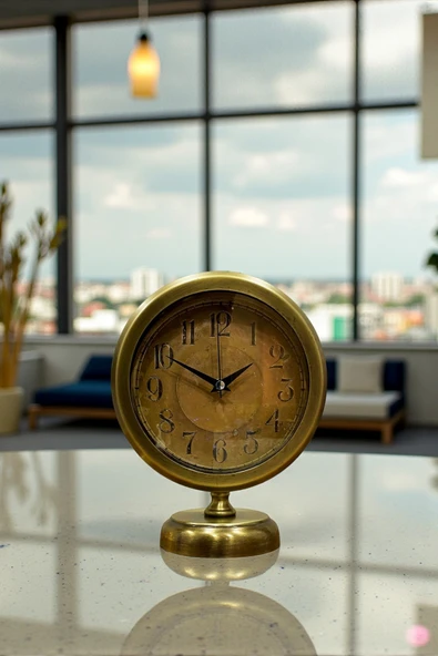 Norino Retro Eskitme 25 x 20 Cm Metal Şık Masa Saati ürün görseli 1