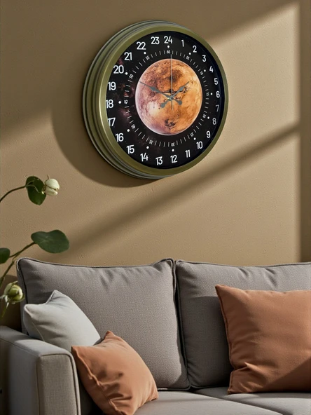 Norino 40 Cm Eskitme Metal 24 Saat Göstergeli Özel Tasarım Duvar Saati ürün görseli 1