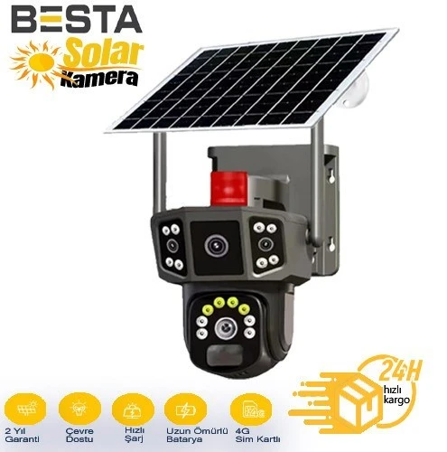 Norino 3+3+3 MP SİM KARTLI SOLAR KABLOSUZ GÜVENLİK KAMERASI BS-2088 ürün görseli 1