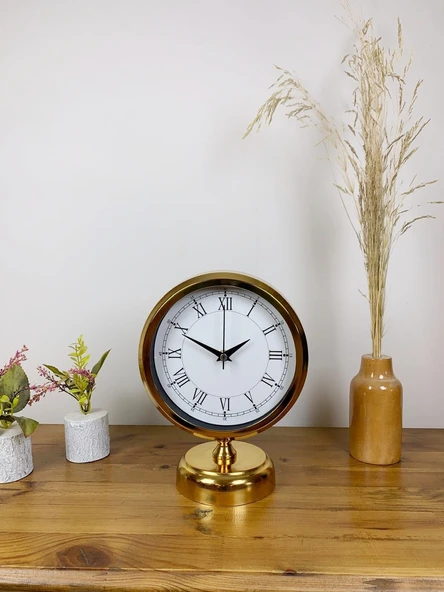 Norino Gold Metal Retro Masa Saati 25×20 cm ürün görseli 1