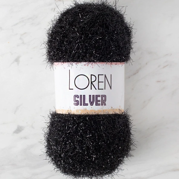 Norino LOREN SILVER SİYAH EL ÖRGÜ İPİ - RS1001 - 34093 ürün görseli 1