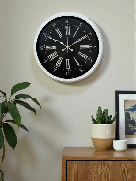 Norino Elegance White 40 Cm Metal Duvar Saati ürün görseli 1