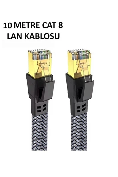 Norino Cat 8 LAN Kablosu –Ethernet Kablosu Örgü Kaplama, Yüksek Hızlı (10 METRE) ürün görseli 1