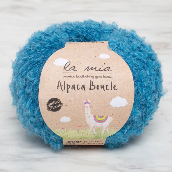 Norino La Mia Alpaca Boucle 50 Gr Mavi El Örgü İpi - L339 - 34390 ürün görseli 1