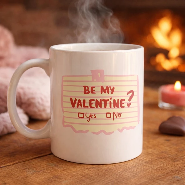 Norino Be My Valentine Porselen Kupa – Model 8 Sevgiliye Özel Romantik Tasarım ürün görseli 1