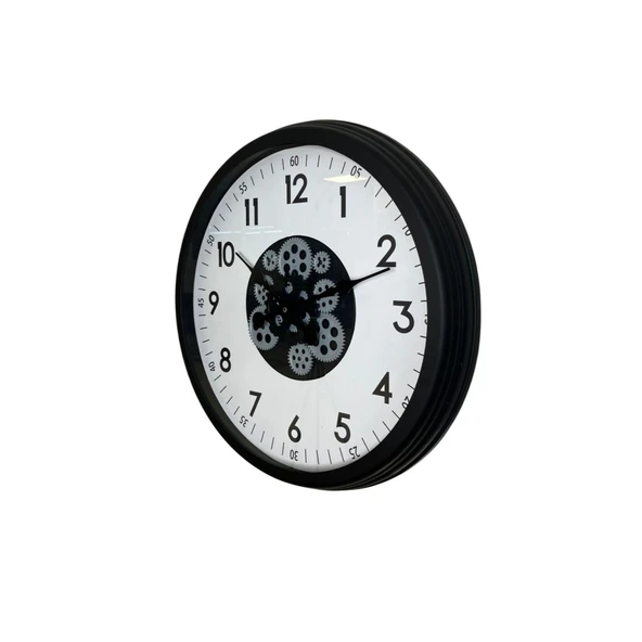 Norino Black Motion 60 Cm Çarklı Duvar Saati - Resim 2