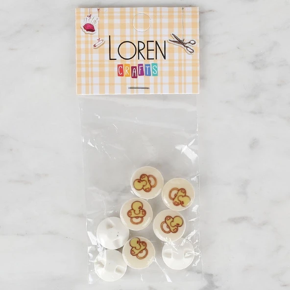 Norino Loren Crafts 8 li Krem Emzik Düğme - 674 ürün görseli 1
