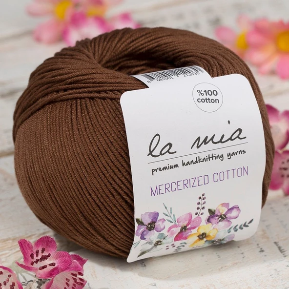 Norino La Mia Mercerized Cotton Koyu Kahverengi El Örgü İpi - 228 - 33579 ürün görseli 1