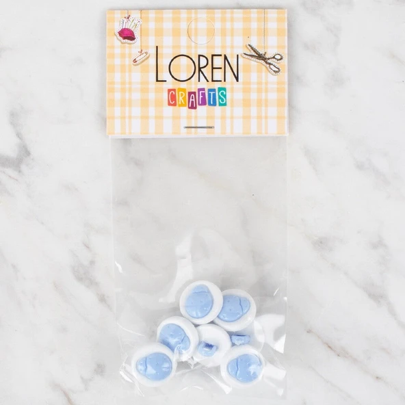 Norino Loren Crafts 8 li Açık Mavi Uğur Böceği Düğme - 64 ürün görseli 1