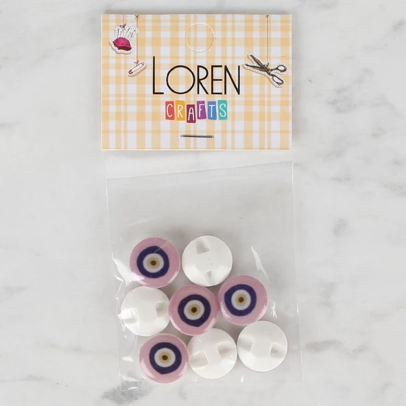 Norino Loren Crafts 8 li Lila Nazar Boncuğu Düğme - 687 ürün görseli 1