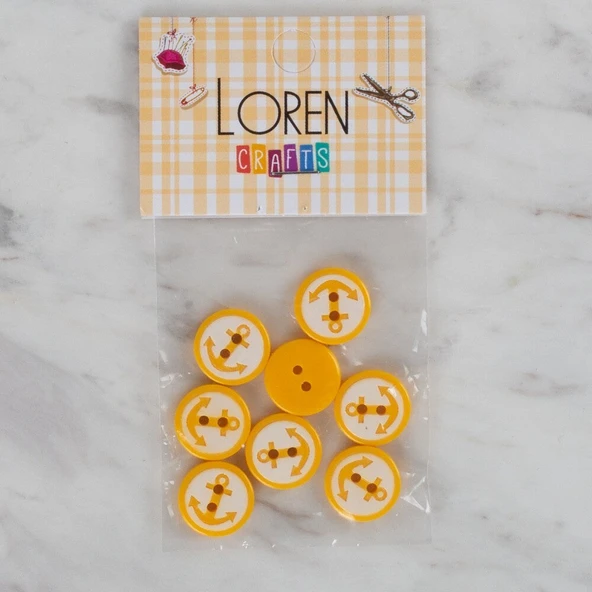 Norino Loren Crafts 8 li Sarı Çapa Düğme - 607 ürün görseli 1
