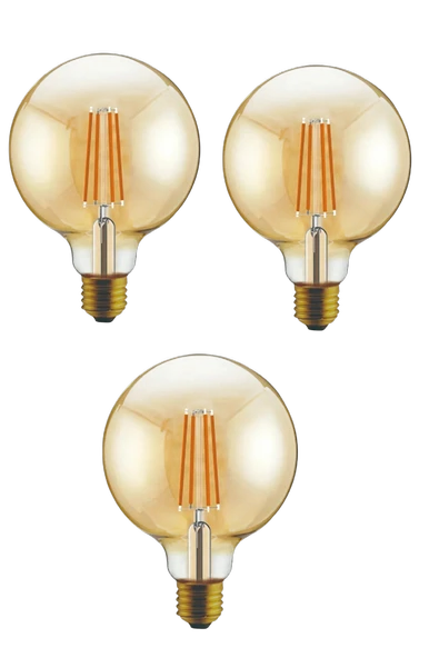 LED FLAMANLI AMPUL X 3 Tane Büyük Boy (G125) GÜNIŞIĞI KES607 ürün görseli 1