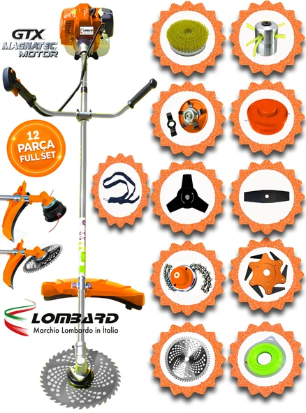 Cros Lombard İtaly MARZANOX 540X Yan Tipi Benzinli Ot Çalı Çim Biçme Tırpanı+ 12 Pcs Komple Hoby Setli ürün görseli 1