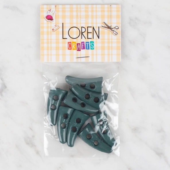 Norino Loren Crafts 8 li koyu yeşil çoban düğme - 124 ürün görseli 1