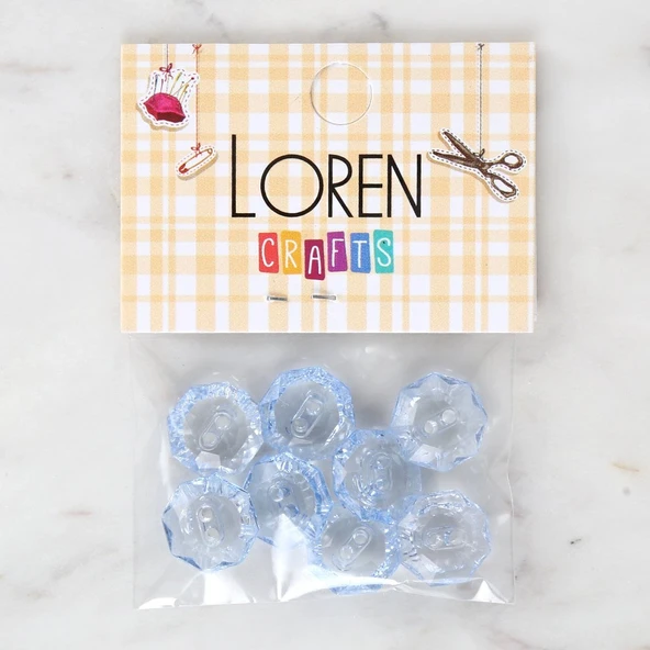Norino Loren Crafts Mavi 8'li Düğme - 3068 ürün görseli 1