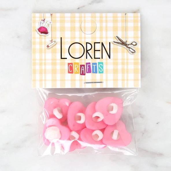 Norino Loren Crafts Pembe 8'li Düğme - 3048 ürün görseli 1