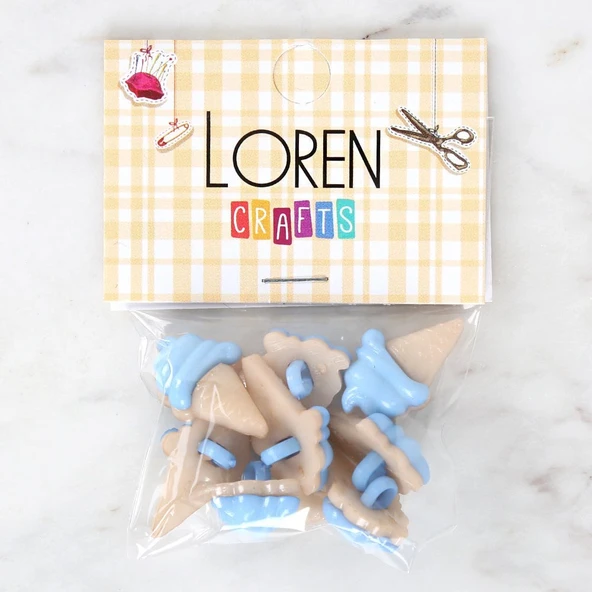 Norino Loren Crafts Mavi 8'li Düğme - 3071 ürün görseli 1