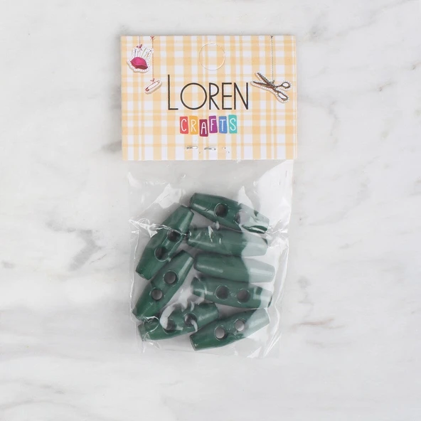 Norino Loren Crafts 8 li koyu yeşil çoban düğme - 103 ürün görseli 1
