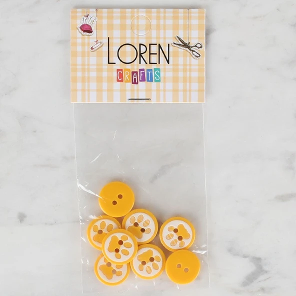 Norino Loren Crafts 8 li Sarı Pati Düğme - 613 ürün görseli 1