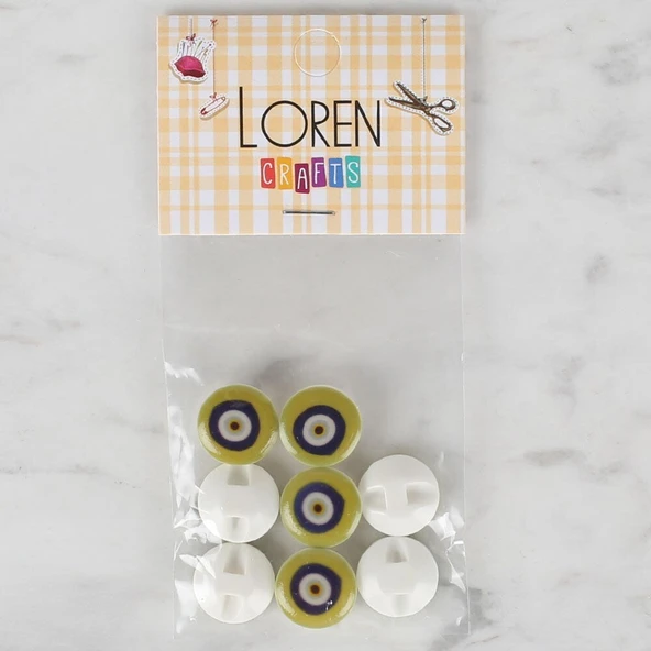 Norino Loren Crafts 8 li Yeşil Nazar Boncuğu Düğme - 691 ürün görseli 1