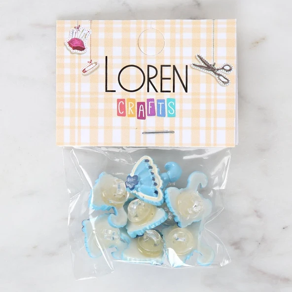 Norino Loren Crafts Bebe Mavi 8'li Düğme - 3010 ürün görseli 1
