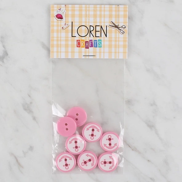 Norino Loren Crafts 8 li Pembe Çapa Düğme - 608 ürün görseli 1