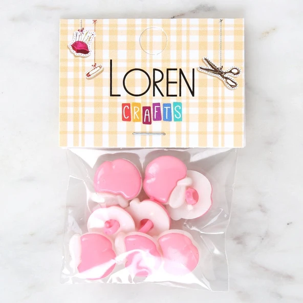 Norino Loren Crafts Pembe 8'li Düğme - 3004 ürün görseli 1