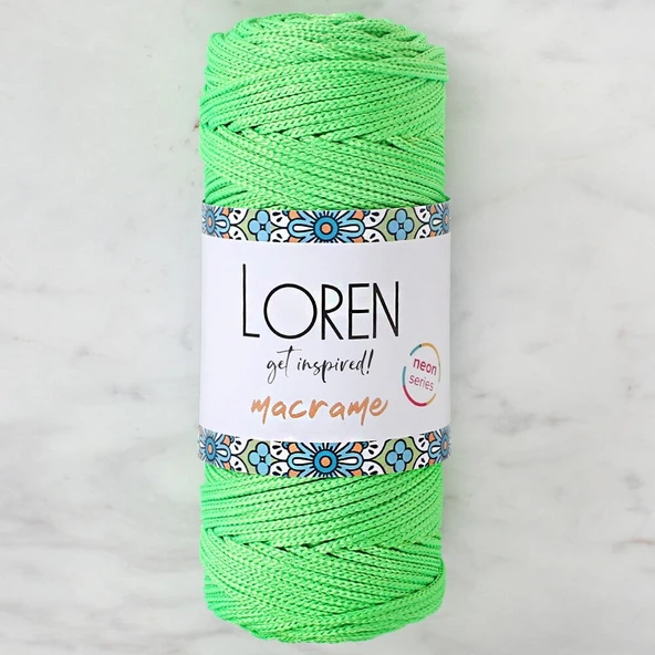 Norino Loren Macrame Neon Yeşil El Örgü İpi - L115 ürün görseli 1