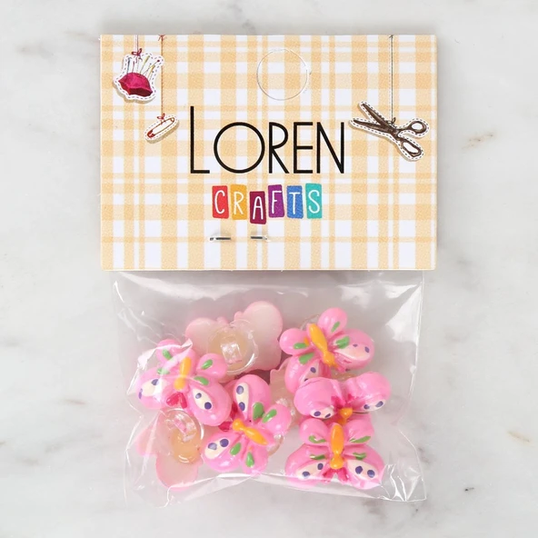 Norino Loren Crafts Pembe 8'li Düğme - 3022 ürün görseli 1