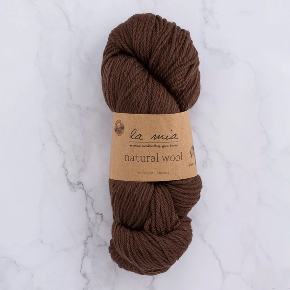 Norino La Mia Natural Wool Acı Kahverengi El Örgü İpi - H7 - 33602 ürün görseli 1