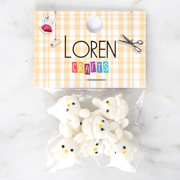 Norino Loren Crafts Beyaz 8'li Düğme - 3033 ürün görseli 1