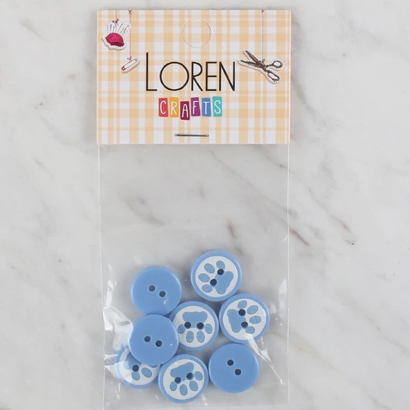 Norino Loren Crafts 8 li Mavi Pati Düğme - 614 ürün görseli 1