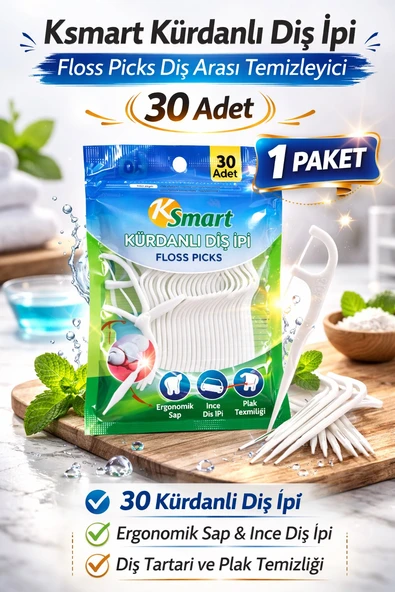 Norino Ksmart Kürdanlı Diş İpi 30 Adet Floss Picks Diş Arası Temizleyici 1 Paket ürün görseli 1