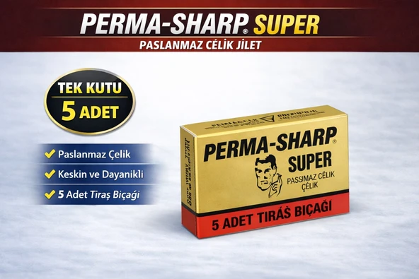 Norino Perma-Sharp Super Paslanmaz Çelik Tıraş Bıçağı 5’li 1 Kutu ürün görseli 1