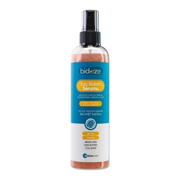 Norino Bidoze Besleyici Onarıcı Yoğun Saç Bakım Serumu 250 ML | Argan Keratin Biotin Kolajen Zengin İçerikli | Kabarma Önleyici & Isı Koruyucu ürün görseli 1