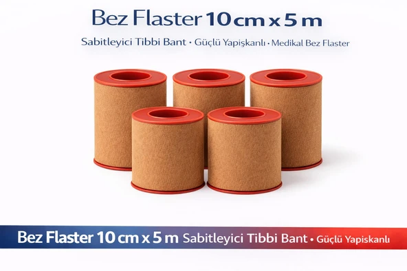 Norino Bez Flaster 10 cm x 5 m Sabitleyici Tıbbi Bant Kahverengi Bez Flaster Güçlü Yapışkanlı 5 Adet ürün görseli 1