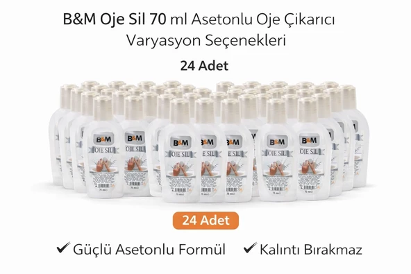 Norino B&M Oje Sil 70 ml Asetonlu Oje Çıkarıcı Güçlü Formül 24 ADET ürün görseli 1