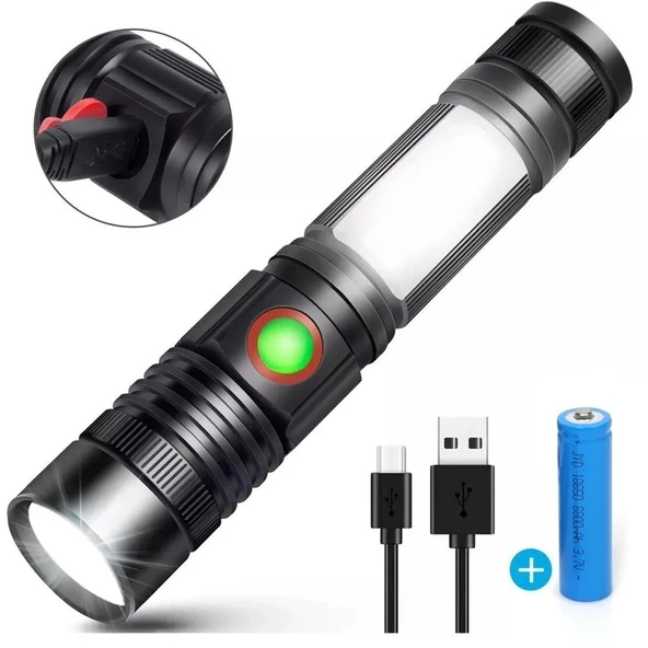 Norino Geniş Açılı P50 Led Şarjlı El Feneri Wt-601 ürün görseli 1
