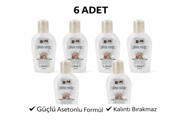 Norino B&M Oje Sil 70 ml Asetonlu Oje Çıkarıcı Güçlü Formül 6 ADET ürün görseli 1