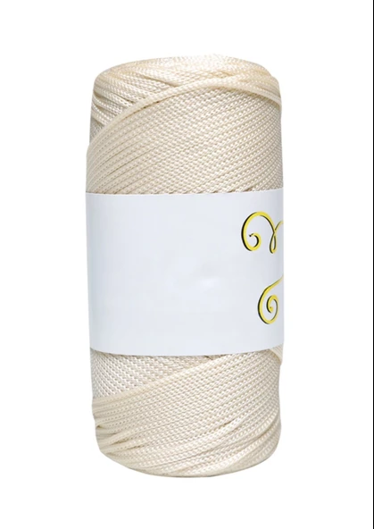 Norino Makrome İpi 3mm  Polyester Ekru ürün görseli 1