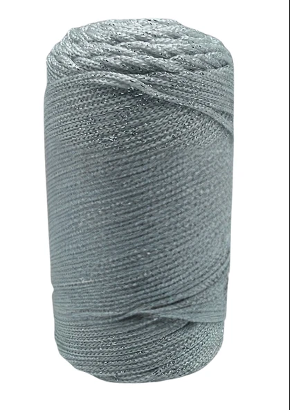 Norino Makrome İpi 3 Mm Polyester Gri Simli ürün görseli 1