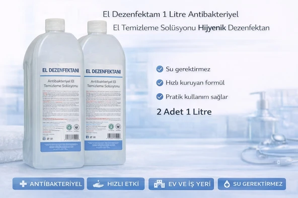 Norino El Dezenfektanı 1 Litre Antibakteriyel El Temizleme Solüsyonu 2 Adet ürün görseli 1