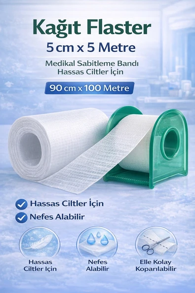 Norino Kağıt Flaster 5 cm x 5 m Medikal Sabitleme Bandı Hassas Ciltler İçin 1 ADET ürün görseli 1