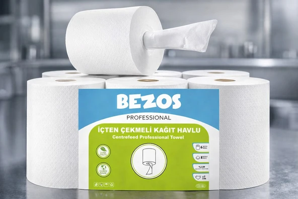 Norino Bezos Professional İçten Çekmeli Kağıt Havlu 6’lı Koli | Endüstriyel & Yoğun Kullanım ürün görseli 1
