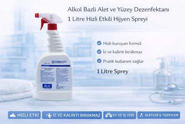 Norino Alkol Bazlı Alet ve Yüzey Dezenfektanı 1 Litre Hızlı Etkili Hijyen Spreyi 1 ADET ürün görseli 1