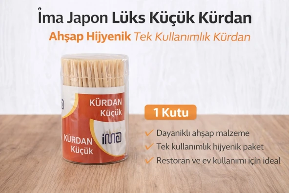 Norino İma Japon Lüks Küçük Kürdan Ahşap Hijyenik Tek Kullanımlık Kürdan 1 Adet ürün görseli 1