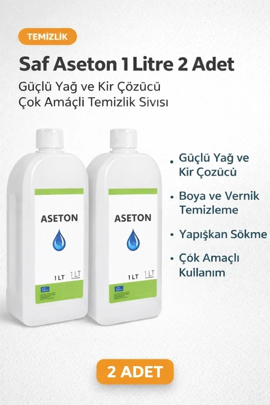 Norino Saf Aseton 1 Litre 2 Adet Güçlü Yağ ve Kir Çözücü Çok Amaçlı Temizlik Sıvısı ürün görseli 1