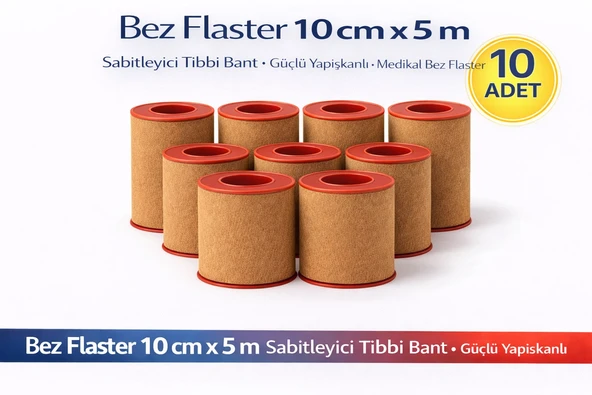 Norino Bez Flaster 10 cm x 5 m Sabitleyici Tıbbi Bant Kahverengi Bez Flaster Güçlü Yapışkanlı 10 Adet ürün görseli 1