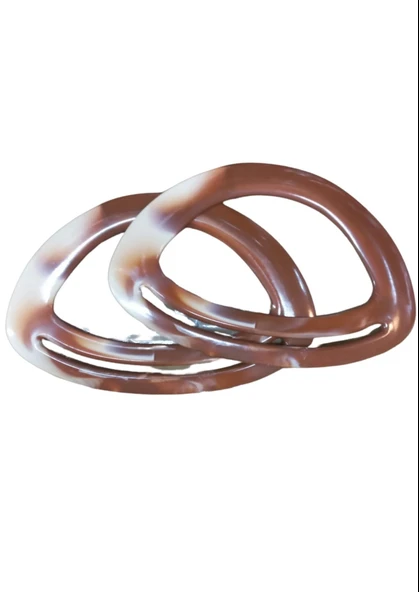 Norino Çanta Sapı Oval Kahverengi-beyaz 18 Cm ürün görseli 1